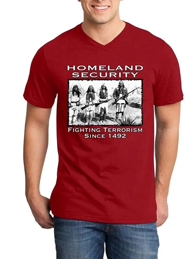 

TSDFC Homeland Security Fighting Terrorism Since 1492 Men's V-Neck T-Shirt unisex men women t shirt