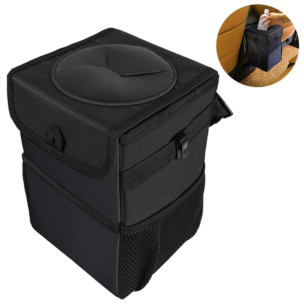 Car Trash Bag Box Garbage Can Portable With Lid And Storage Pockets Waterproof Inside Lining Auto | Автомобили и мотоциклы