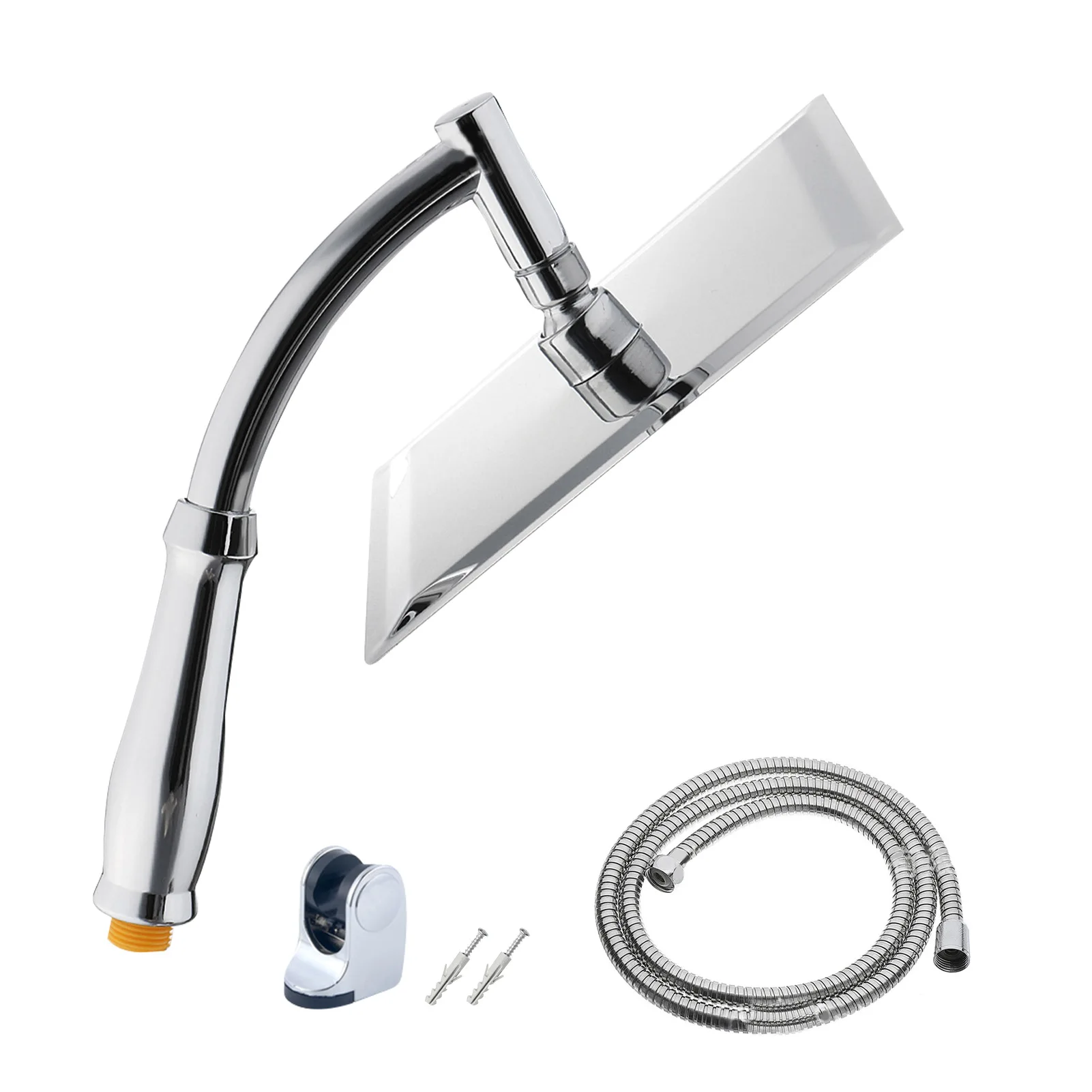 

Насадка для душа из нержавеющей стали, большая эргономичная квадратная насадка для защиты от засора, 8 дюймов, для отеля, ванной комнаты