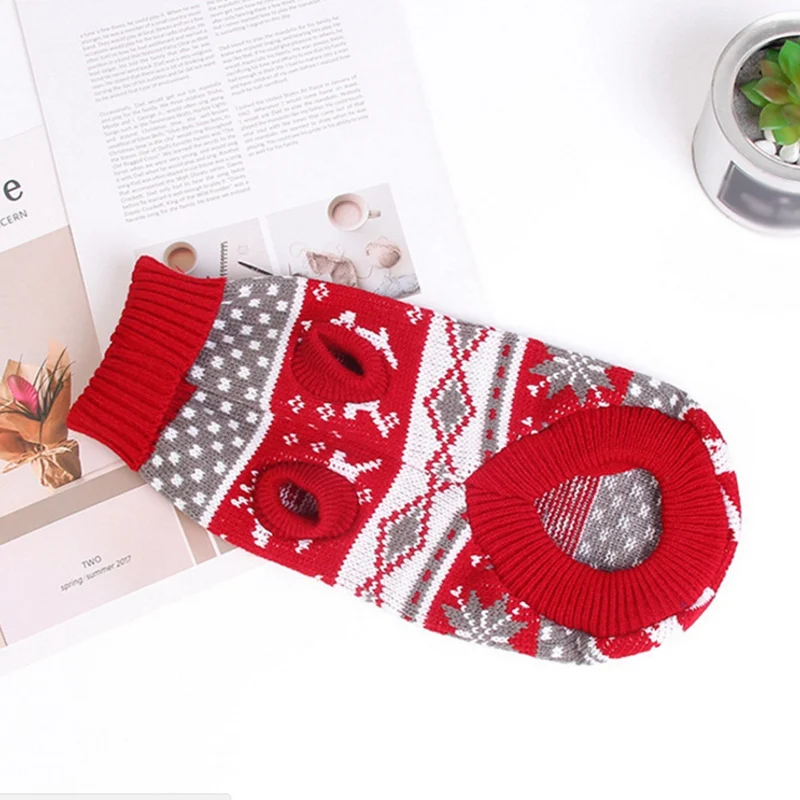 Одежда для собак и кошек Свитера с мультяшным щенком Рождественский свитер