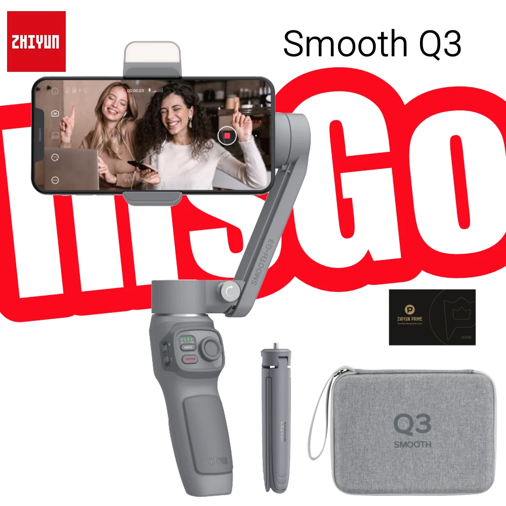 

Стабилизатор ZHIYUN SMOOTH Q3 для смартфонов, 3-осевой Гибкий ручной стабилизатор с подсветкой для iPhone, Xiaomi, Samsung