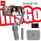 Стабилизатор ZHIYUN SMOOTH Q3 для смартфонов, 3-осевой Гибкий ручной стабилизатор с подсветкой для iPhone, Xiaomi, Samsung