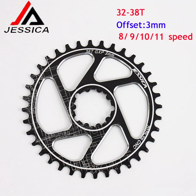 Коленчатая звезда для горного велосипеда GXP 32/34/36/38T звездочка 3 мм из алюминия