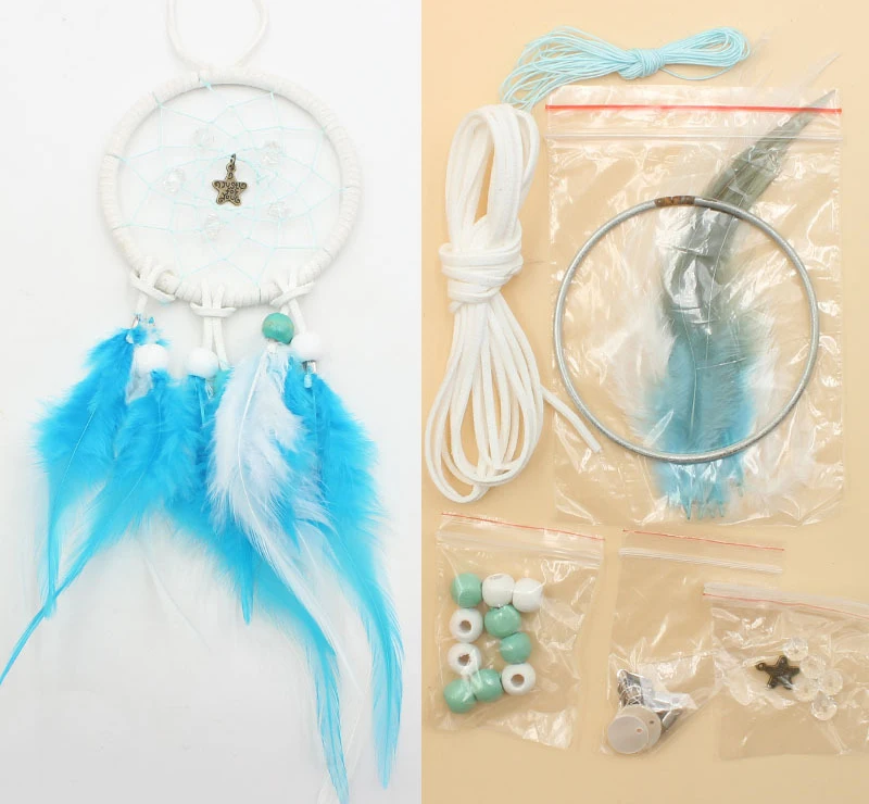 

Two Colors DIY Dream Catcher Material Kit Suitable for Beginner Home Decor Car Pendant Handmade Gift