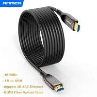 anmck optical fiber hdmi cable 2 0 4k 60hz support arc 3d hdr 18gbps hdmi male to male for hd tv projector monitor 10m 15m 20m