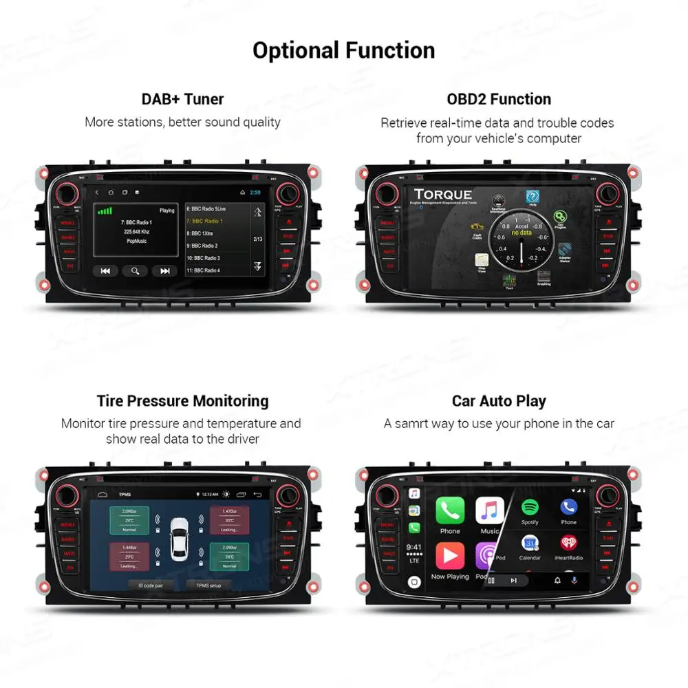 Мультимедийный плеер XTRONS на Android 10 0 с 7 &quotGPS для FORD Focus II Mondeo C Max S Galaxy Kuga 2008 2012 RCA