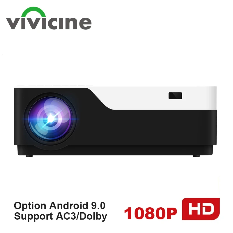 Vivicine M18 1920X1080 настоящий Full HD проектор, HDMI USB PC 1080p светодиодный домашний мультимедийный видеопроектор с поддержкой AC3