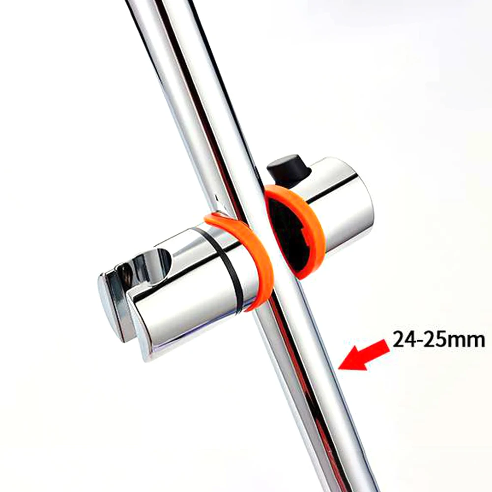 

Shower Rail Head Slider Holder 24mm Replacement Sturdy ABS Chrome Bathroom Adjustable Rack Mounting Black Brackets