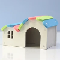 Small Pet House Small Animal Sleeping Nest Hamster Guinea Pig Hidden Rainbow House Wood Plastic Assembly Golden Bear Supplies