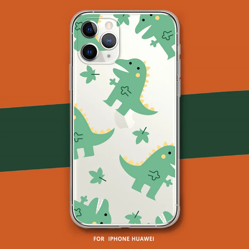 

Retro Anime Cartoon dinosaur cute couple Phone case for iPhone 11 Pro Max XR X XS Max case for coque iPhone 7 8 6 6s Plus Cases