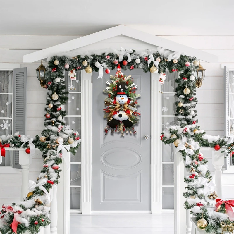 

Плюшевый снеговик, Рождественское украшение для зелени, уличный праздничный кулон, Прочные Легкие венки, украшения для дома