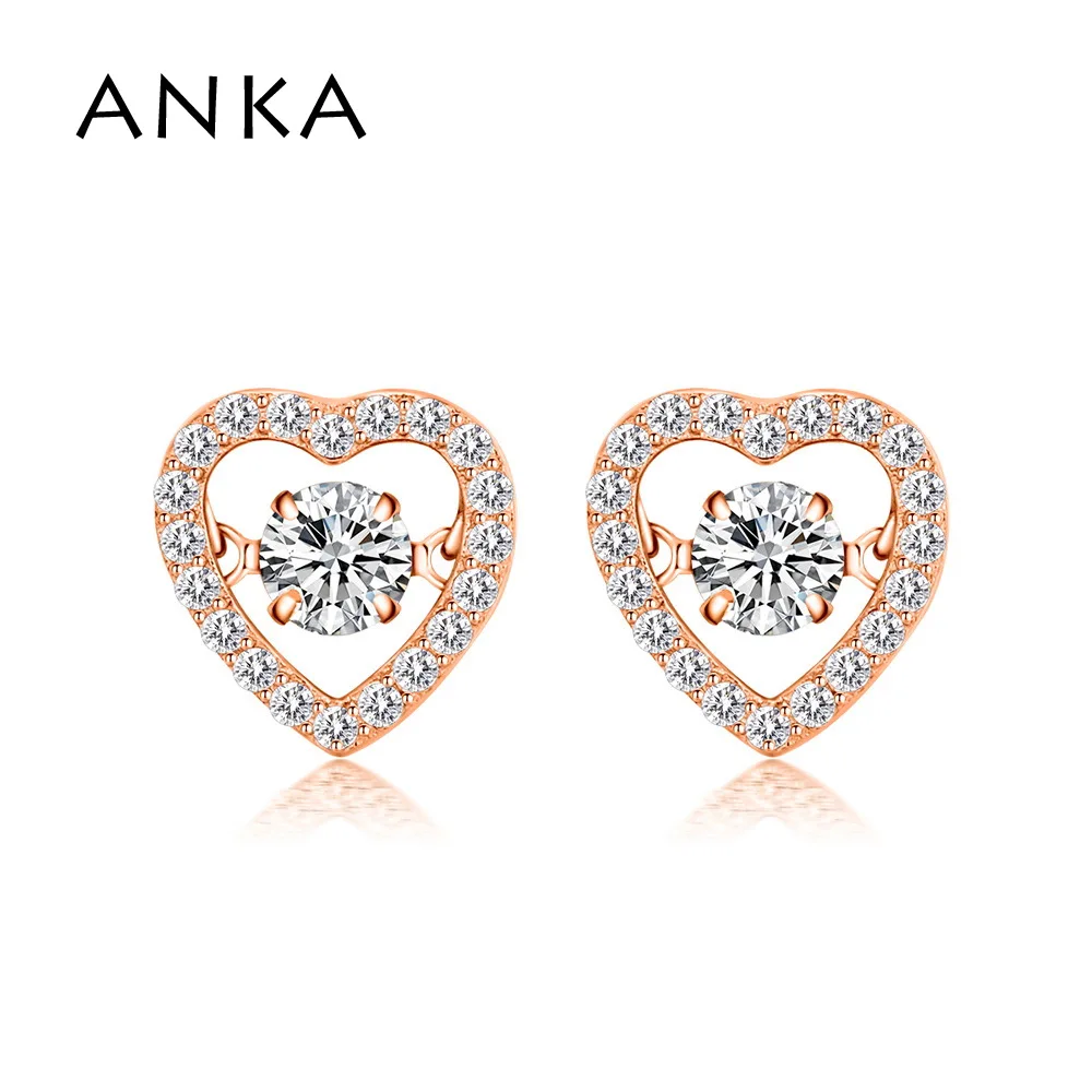 Новые танцевальные серьги гвоздики с кристаллами из циркония в форме сердца