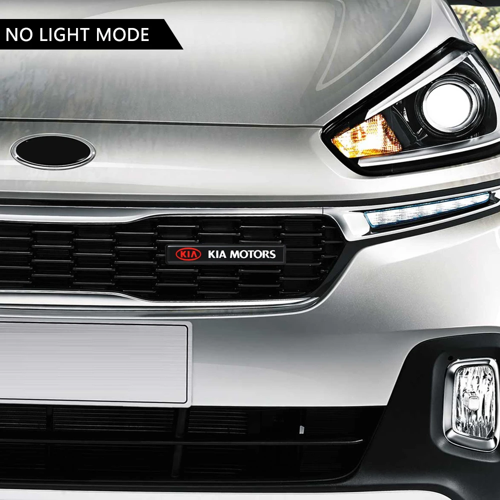 ABS Chrome Grille Emblem Badge LED Decoration lights Car Logo Sticker For KIA Cerato Sportage R k2 k3 k4 k5 k6 Sorento Sportage Soul Optima