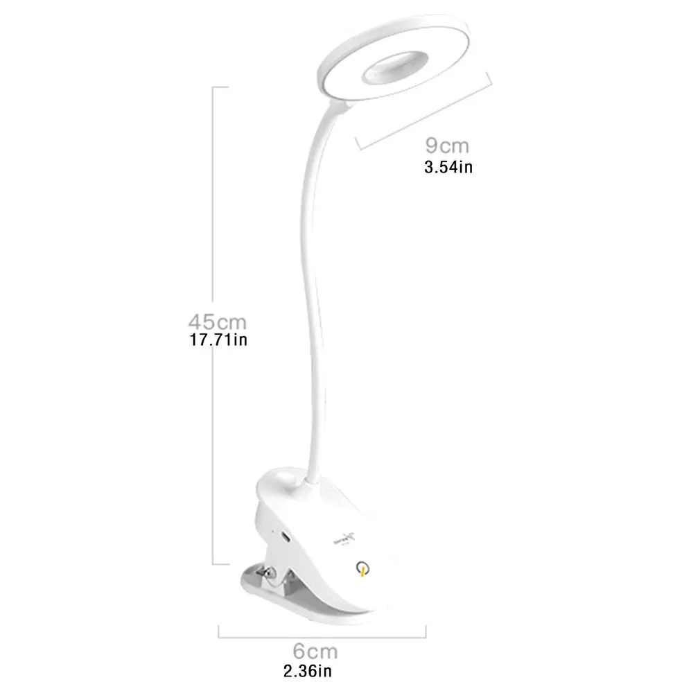 

T102 Clip Wireless Table Lamp Study 3 Modes Touch Rechargeable LED Reading Light Desk Lamp USB Table Lamp Flexo Lamp Table