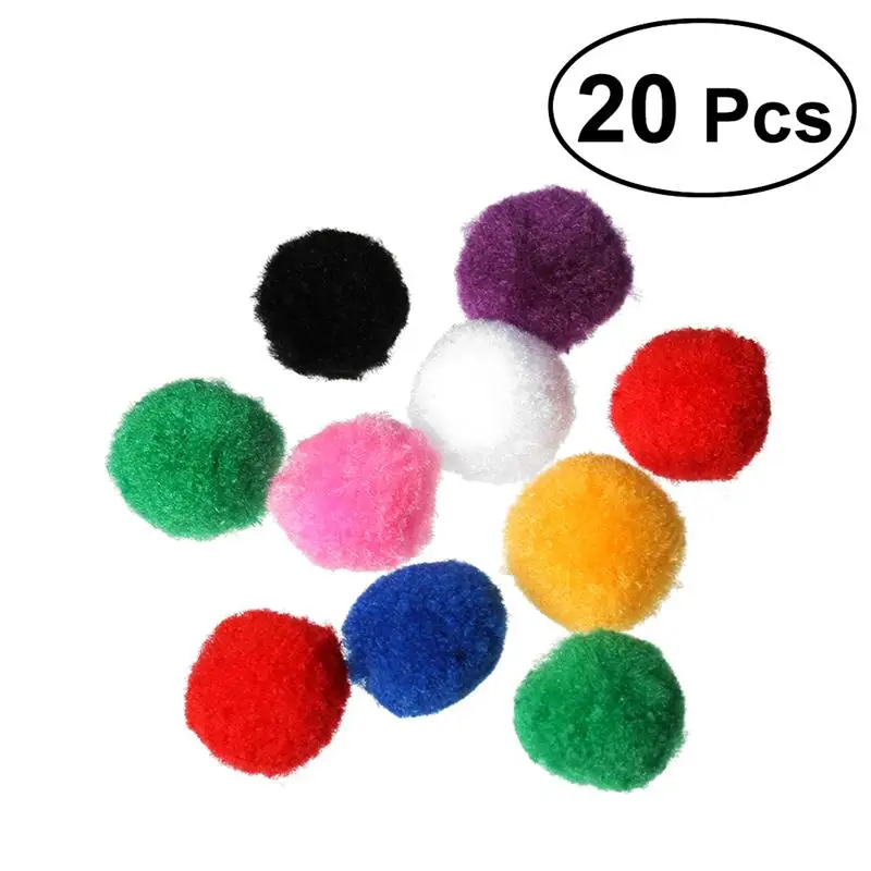 20pcs 100 шт 4 см Ассорти Pom Poms котенок игрушки пушистые шарики для DIY креативные ремесла украшения(смешанные цвета - Цвет: 20pcs
