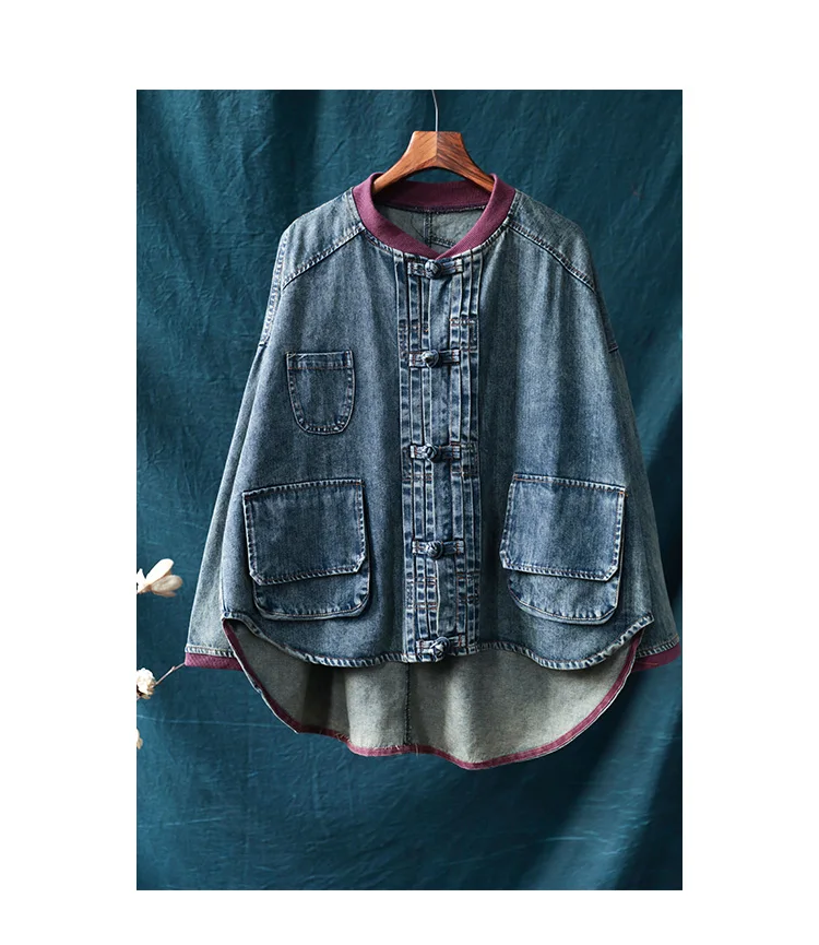 Women Spring Single Breasted Denim Jackets Ladies Vintage Handmade Button Coat Outerwear Female 2020 | Женская одежда