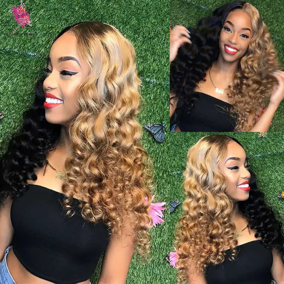 Перуанские Волосы Реми полутемные светлые и получерные кудрявые передние парики