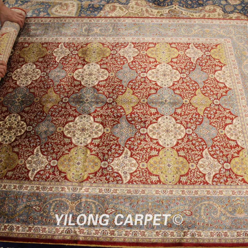 Yilong 4 5 'x 6 5' Шелковый персидский ковер ручной работы элегантный коврик