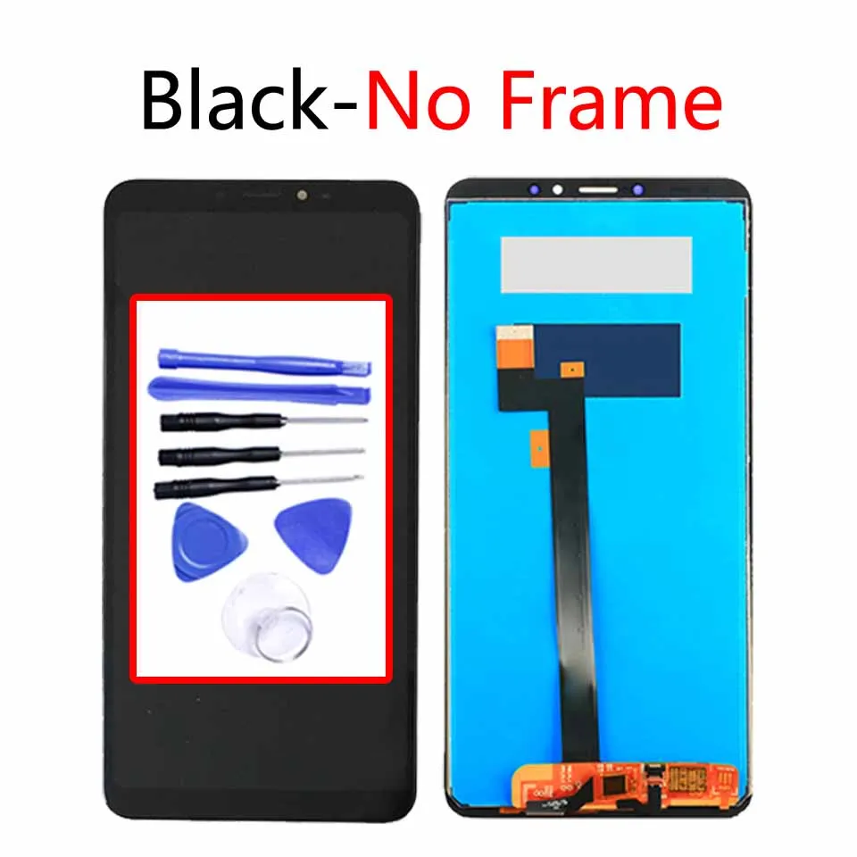 Black-No frame 6," дисплей для Xiaomi Max 3 lcd сенсорный экран дигитайзер с рамкой Замена для Xiaomi Max3 дисплей в сборе - Цвет: Black-No frame