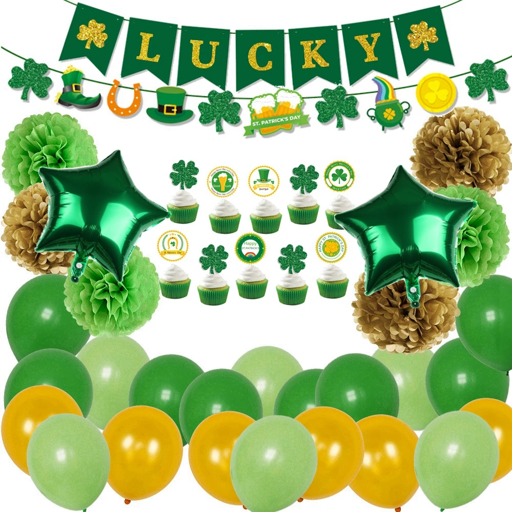 День Святого Патрика воздушные шары ирландский фестиваль яркий флаг бумажный