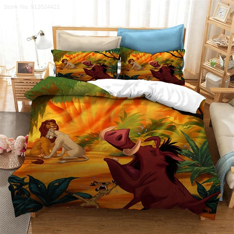Simba Duvet Covers The Lion King Size Bedding Set 3d Cover 220x240 Disney Pillowcase Mufasa Bed Linen for Children | Дом и сад