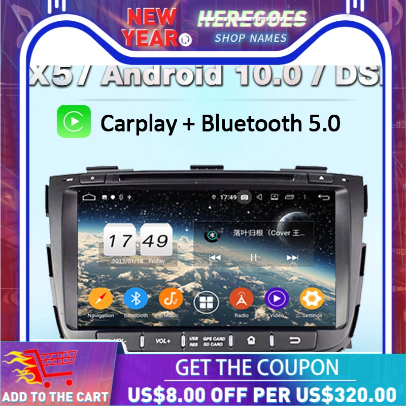 Carplay DSP Android 10 0 4 Гб 32 64 8 ядер Автомобильный мультимедийный DVD плеер GPS карта RDS радио