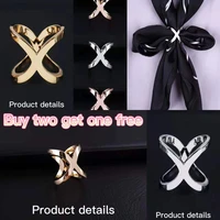 x shaped metal cross brooch simple ladies scarf buckle hairpin shawl bracket tie accessories banquet friendship gifts