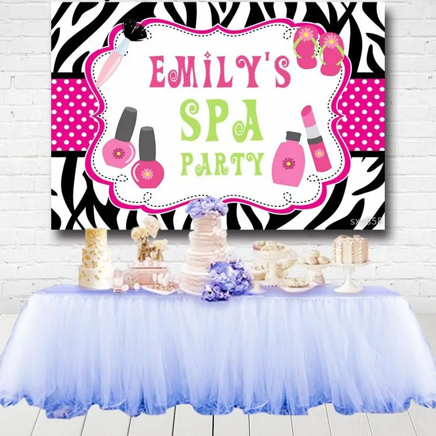 

Girls Makeup Party Backdrops For Photo Studio Hot Pink Black Nail Polish Lipstick Birthday Party Photography Background