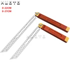 HUOTO 0-220-27 см скользящая угловая линейка T скошенная ручка из твердой древесины вращающаяся Инженерная линейка для деревообработки