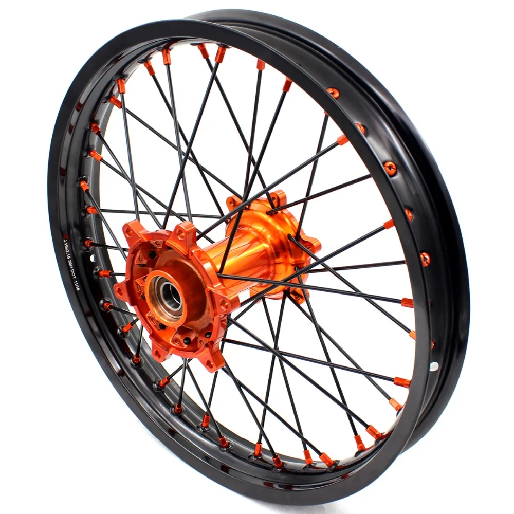 21/19 литья MX-внедорожника колеса Набор для KTM SX SXF XC XCW XCF 125 150 200 250 300 350 450 505 03-19 оранжевый ниппель