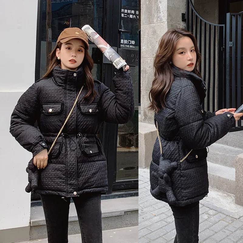 Clothing for Women  Jacket 2021 The New Short Little Guy Korean Version Drawstring Draw Back Coat