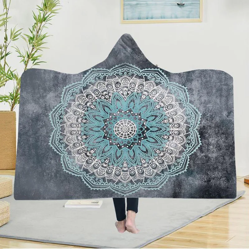 Микрофибра супер мягкие удобные для носки 3D печать одеяло на кровать с капюшоном