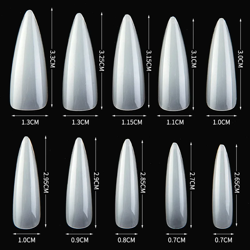 

100 pieces Box Solid Color Pointed false Nail Stickers Long Ballerina Candy Color False nails Accessories Manicure Tools