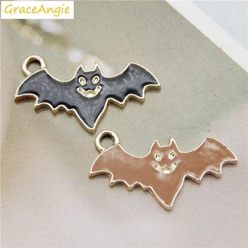 

6pcs mix Enamel Alloy Charms Animal Bat jewelry Hyperbole Man Necklace Women earrings Metal Bracelet Gift Keychain Handmade Gift