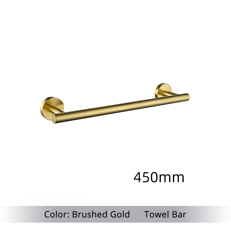 Brushed Gold Bathroom Accessories Set Hardware Kit Wall Mount Hand Towel Bar Rack Toilet Roll Paper Holder Robe Hook Hanger