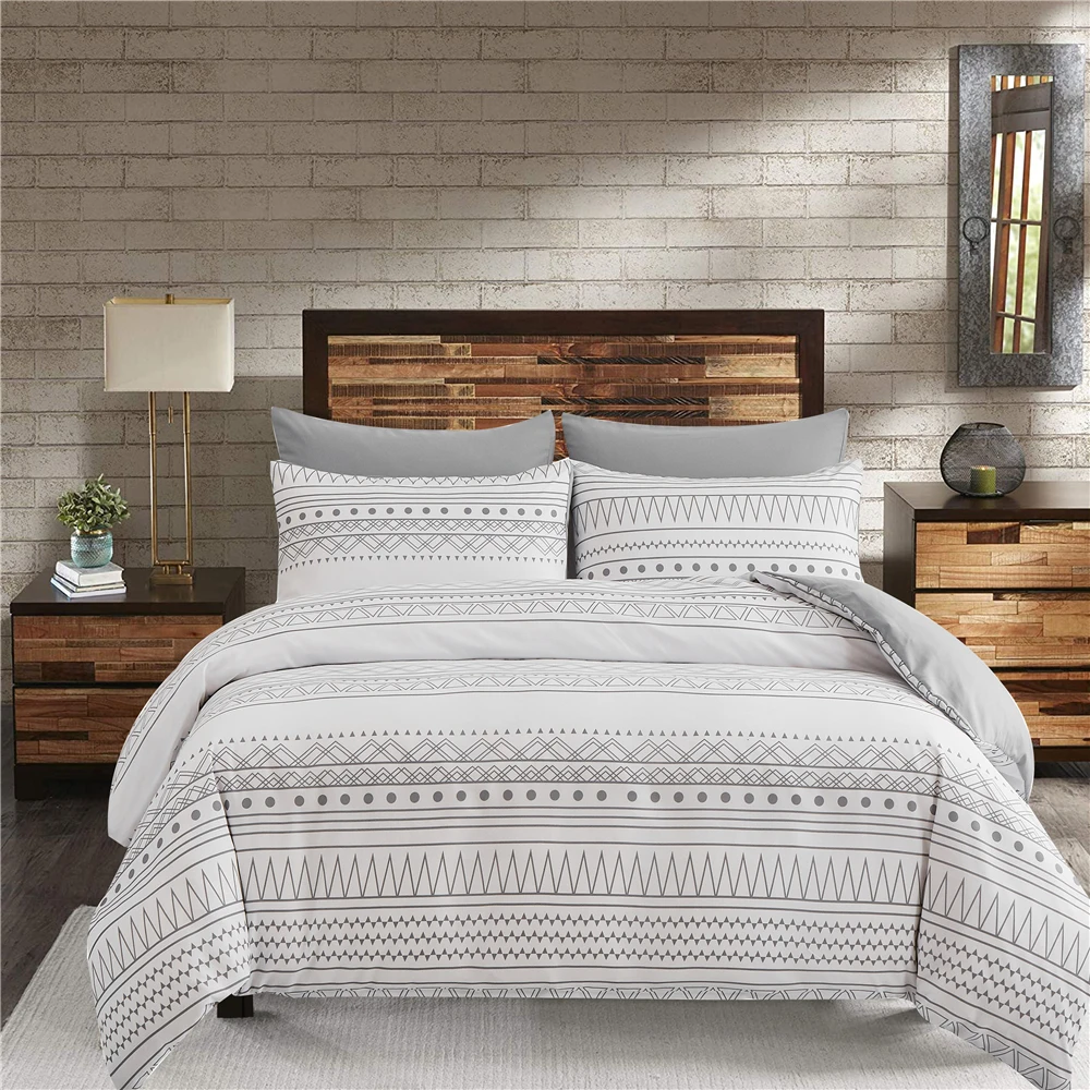 

Geometric Printing Bedding Set Queen King Size Duvet Cover 2/3pcs Luxury Bedclothes Quilt Cover Pillowcase Home Textiles