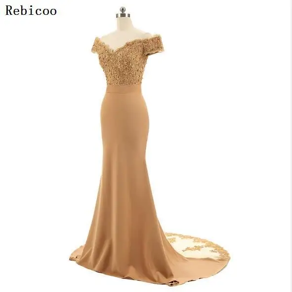 Золотой Длинные Макси платья Robe De Soiree бордовые вечерние платья для выпускного вечера настоящая Русалка Вечерние платья Длинные vestido de festa - Цвет: Золотой