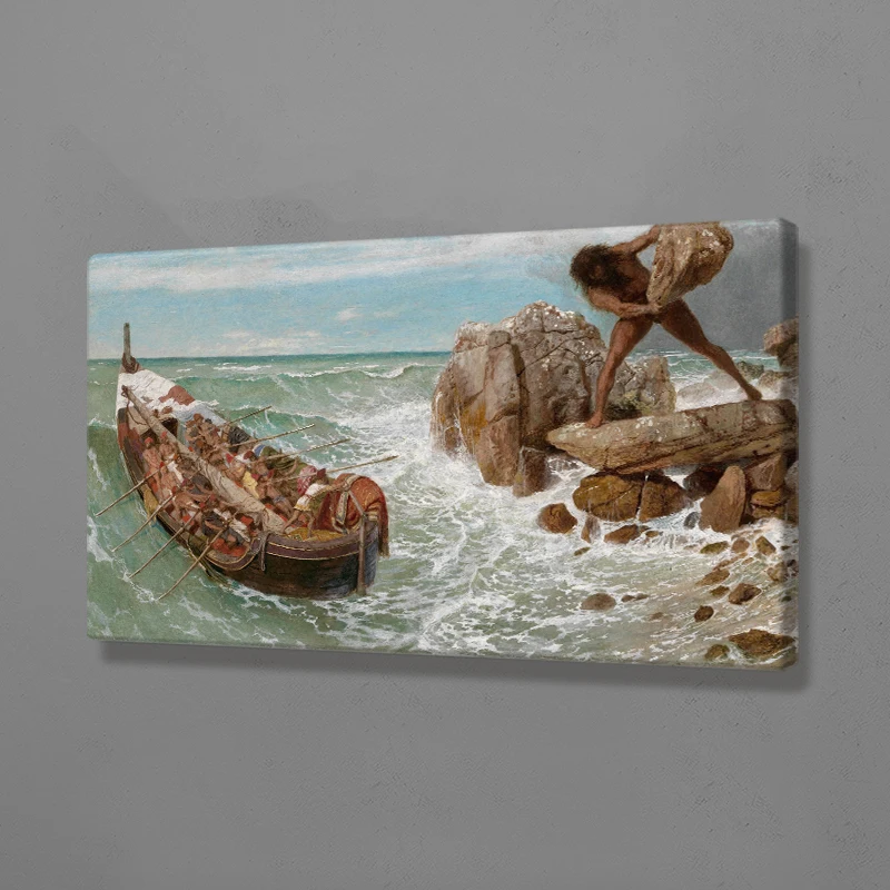 Odysseus и Polyphemus картина греческой мифологии деревянная рамка холст плакат