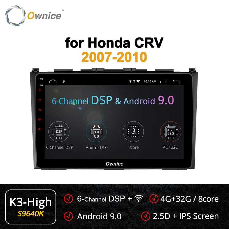 S9640 K3-High Ownice K3 K5 K6 Восьмиядерный автомобильный DVD Andoid 9,0 для Honda CRV CR-V 2006-2011 радио видео gps dvd-плеер 2G/3 2G 4G сеть LTE - Цвет: S9640 K3-High