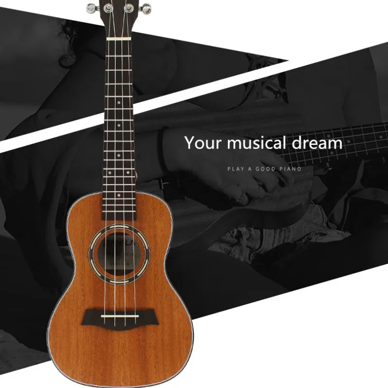 Укулеле 23 26 дюймов Топ твердый все красное дерево мини Electri концертный тенор