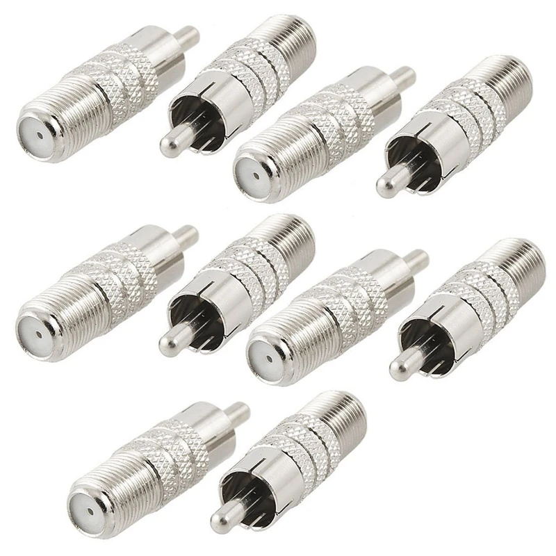 

SODIAL(R) 10 Pcs F Type Female Jack to RCA Male Straight Adapter Connector