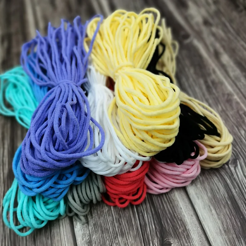 

3mm Colorful Elastic Band Rope for Mask Sewing Goma Elastica Cord DIY Craft Accessories Elastique Couture For mask Costura