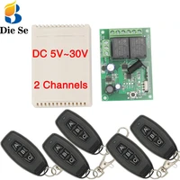 433mhz universal wireless rf remote control arduino dc 5v30v 10a 2ch rf relay receiver and transmitter for motor garage door