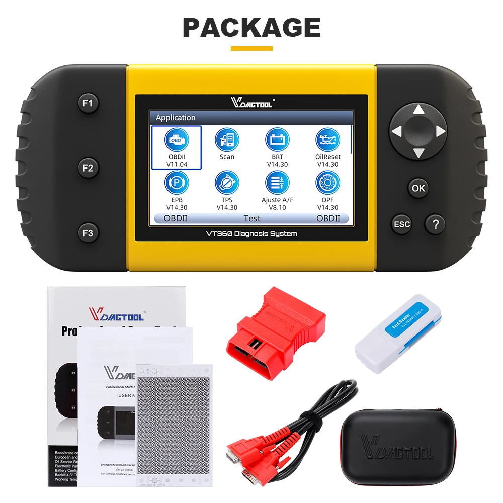 Автомобильный диагностический сканер VDIAGTOOL VT360 VT300 VT600 профессиональный