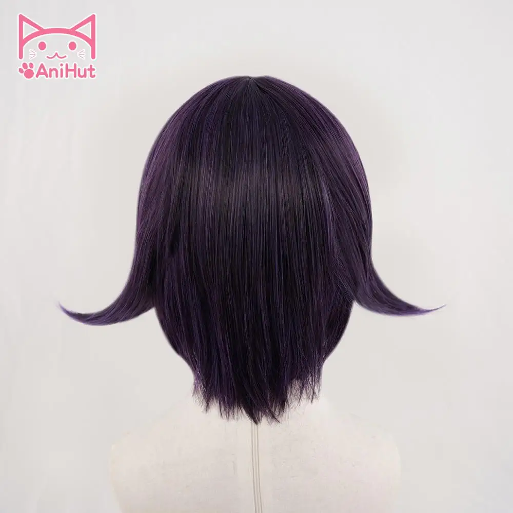 AniHut Ouma Kokichi парик Danganronpa V3 косплей парик Аниме Косплей волосы фиолетовый синтетические термостойкие волосы Ouma Kokichi Косплей