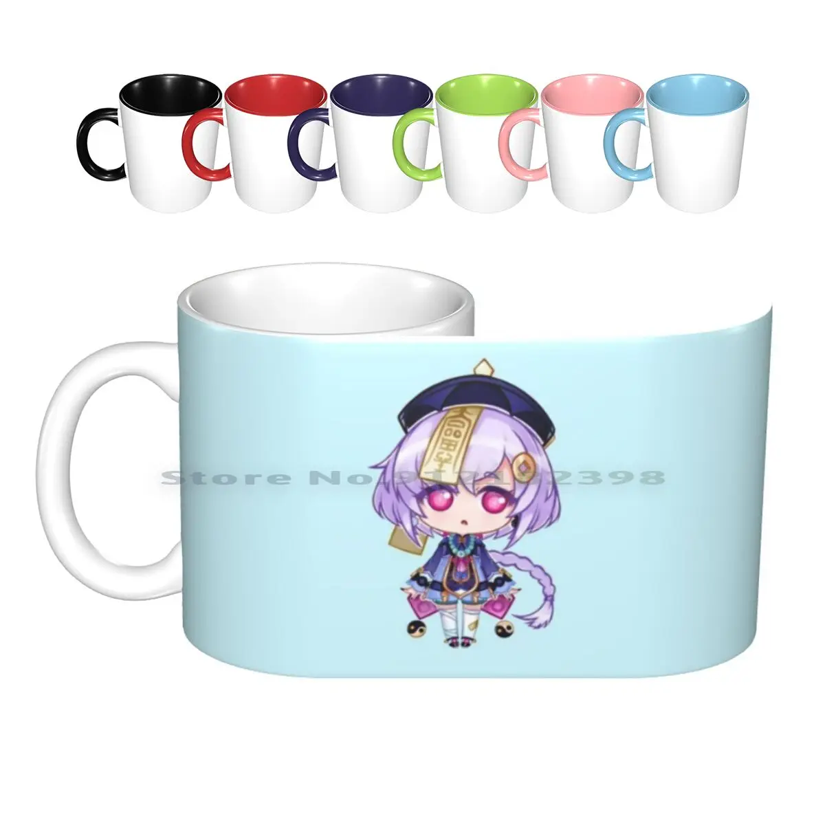 

Керамические кружки Qiqi Chibi, кофейные чашки, кружка для молока, чая, кружка Mihoyo Genshin Impact Qiqi Бана, креативный трендовый винтажный подарок