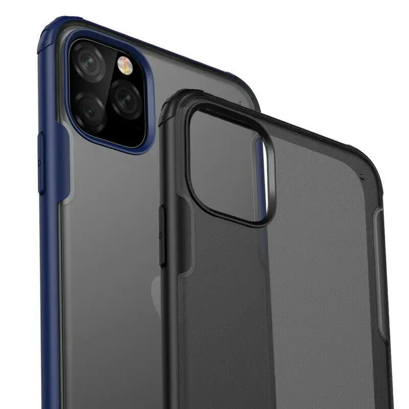 

For Apple iPhone 11 Pro Max 2019 Case Soft Silicone+Hard PC Matte Transparent shockproof For 11 11Pro 11ProMax Cover Case
