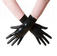 hot sale sexy latex gloves black short rubber gloves adult unisex%c2%a0seamless gloves