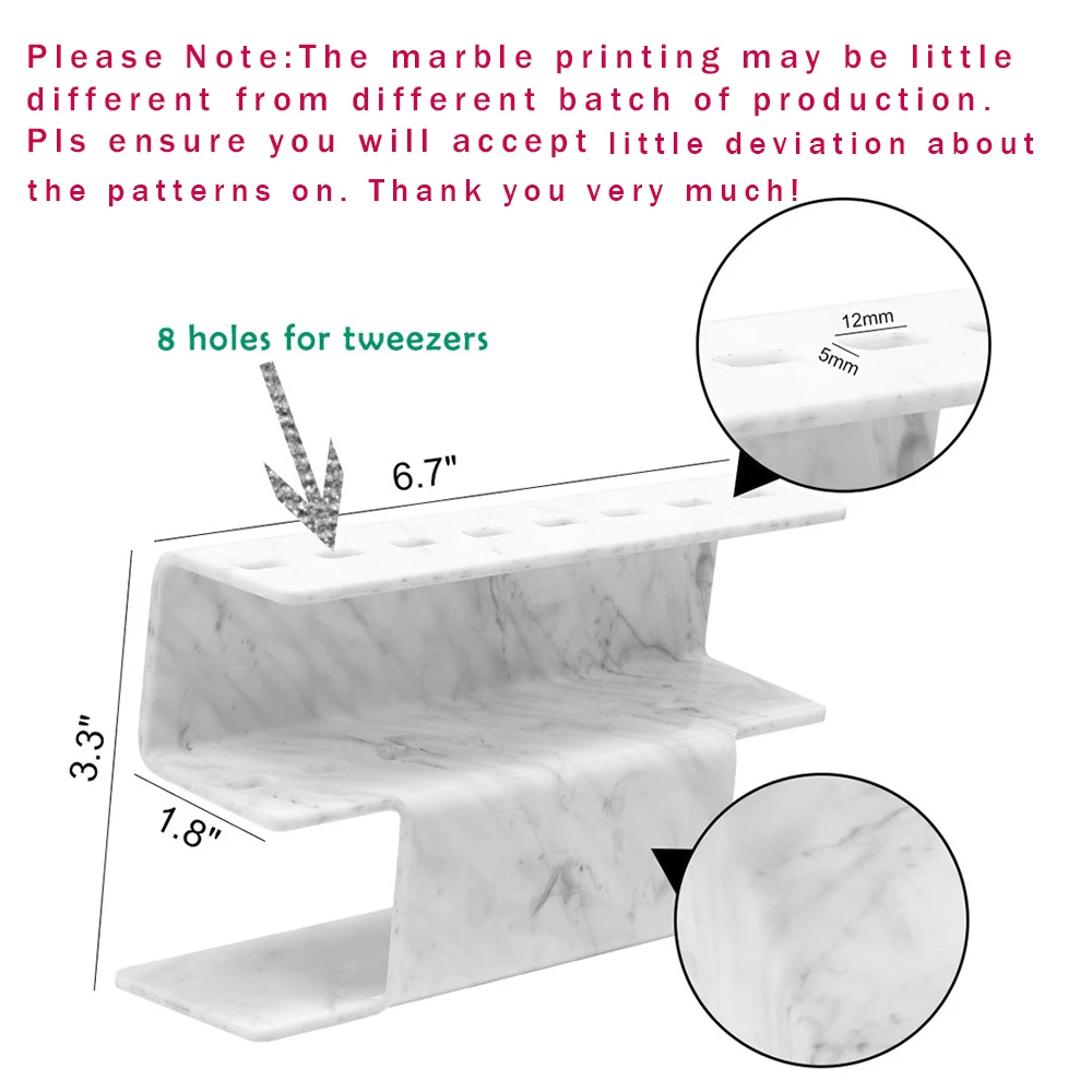 Стеллаж для хранения ресниц с 6 отверстиями белый/черный/мрамор/Роза инструменты