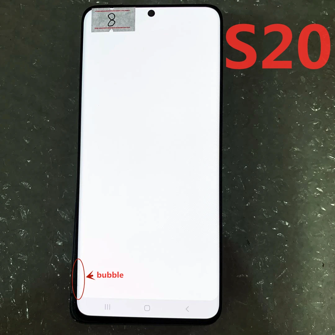 Pantalla t&aacute;ctil Original para Samsung Galaxy S20 LCD G980, G980F, G980DS, con Marco, digitalizador con l&iacute;nea o con puntos negros-3
